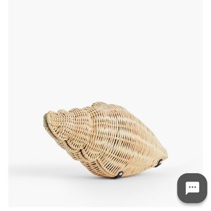 Talbots Shell Wicker Crossbody Clutch Bag